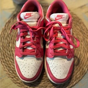 Women’s Nike Dunk Low Pink and White Sneakers